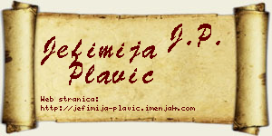 Jefimija Plavić vizit kartica